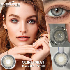YICKYUE Colored Contact Lenses for Eyes 1Pair/2Pcs Yearly Natural Blue Lenses Cosmetic Soft Beautyful Pupils Gray Eye Contacts