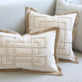 Yickyue Cotton Embroidery Decorative Throw Pillow Cover Pillowcase for Home Couch Bedroom Geometric Flower Pattern Cushion Covers TJ7170