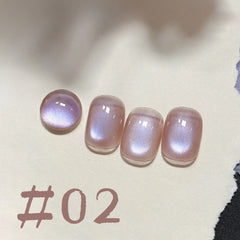 YICKYUE - 1 Set Summer Gel Polish: 2025 New #01-#09 Amethyst Cat Eye & Icy Grape Beads for Celestial Nails Supplies
