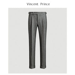 Hearujoy British Style Woolen Naples Suit Pant For Men Tweed High Waist Straight Trousers Autumn Winter Business Casual Pant Streetwear