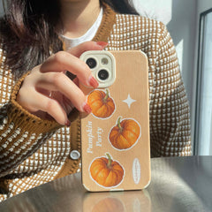 Pumpkin leather silicone soft phone case for iphone 13 11 12 pro max mini x xr xsmax 7 8 plus Black Friday Christmas gift cover