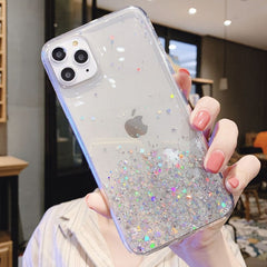 Luxury Glitter Sequin Transparent Phone Case For iPhone 11 12 Pro MAX Mini XS X XR 7 8 Plus SE 2 2022 Silicone Shockproof Cover