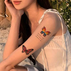 YICKYUE - 20 Sheet Black Flower Butterfly Temporary Tattoo For Women Men Wild Plant Fake Tattoo Sticker Adults Face Hands Art Tatoo