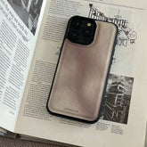 YICKYUE - Retro Brown Gradient Leather Shockproof Protective Phone Cover Case For iPhone 16 15 14 13 12 11 Pro Max