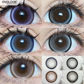 YICKYUE - 2PCS/Pair Big Lenses Pearl Series Color Contact Lenses For Eyes Blue Purple Pink Black Gray Beauty Pupils 14.5mm Lenses