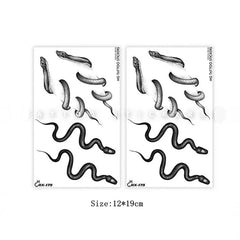 YICKYUE - Black Snake Collarbone Temporary Tattoo Stickers Men and Women Tatouages Et Art Corporel Fake Tattoo Cool Tatuajes Tenporales