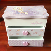 YICKYUE - Cartoon Cute Xyloid Double-deck Drawer Jewelry Storage Box Children's Hair Card Storage Multifunction Desktop Organizer Box