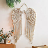 Macrame Angel Wings Wall Hanging Handmade Woven Macrame Tapestry Bohemian Art Home Room Decoration Nursery Decor Gift