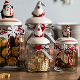 Glass Snack Candy Food Storage Jar Sealed Food Grade Silicone Lid Kitchen Cereal Containers Bottles Christmas Holiday Gift