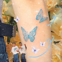 Yickyue 30PC Red Butterfly Temporary Tattoo Waterproof Colorful Arm Wrist Chest Fake Tattoo Stickers For Women Grils Flash Decals Tatoos