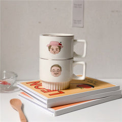 Korean couple ceramic granddad and granddad Mug creative granddad and granddad milk coffee mug