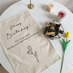 Korean Style Niche Flower Letter Tulip Hanging Cloth Outdoor Simple Chic Napkin Background Cloth Shooting Props