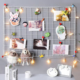 Iron Grid Art Mesh for Photo Displaying Frame Mood Board Postcard Display Storage Rack Home Wall Hanging DIY Decoration Shelf