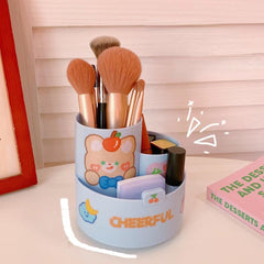 360° Rotating Pen Holder Cute Desktop Organizer Storage Tube Ins Kawaii Creative Student Office Stationery Multifunc Storage Box