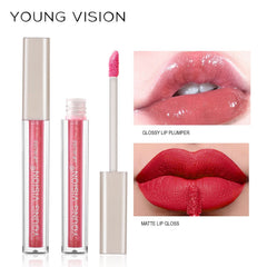 YOUNG VISION 6-color Set of Lip Gloss, Not Easy to Dip in the Cup 1 Mirror Lip Gloss + 5 Matte Lip Gloss Female Makeup Cosmetic