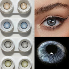YICKYUE Celestia Brown 2Pcs Prescription Colored Contact Lenses Eye Enlarge Contacts Natural Coloured Lens with Power 6Months