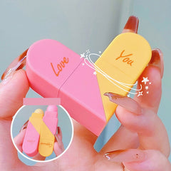 Yickyue So Cute Love Double Head Design Lip Balm Transparent Lipstick Moisturizing Lip Gloss Long Lasting Hydrating Lip Care Makeup Base