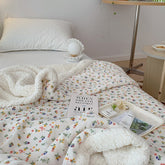 Cutelife Nordic Floral Fluffy Thick Fleece Blanket Winter Sofa Decoration Thermal Blanket Vintage Home Textile Warm Bed Blanket