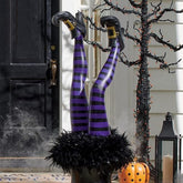 2022 New Halloween Evil Witch Legs Props Upside Down Wizard Feet with Boot Stake Ornament Decoration for Front Yard Lawn