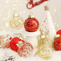 Yickyue Christmas Decorations Boutique Pet Painted Christmas Ball Set Christmas Tree Ornament Ball