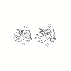 Waterproof Temporary Tattoo sticker Cute Love Angel Fake Tattoos Arm Cupid's Arrow for Men Women Body Temporary Tatto Sticker