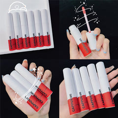 White Tube Velvet Matte Light Thin Lip Glaze Not Fade Lip Tint Long Lasting Nonstick Cup Cosmetic Lipstick Lip Mud Makeup 2022