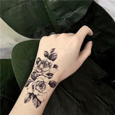 Waterproof Temporary Tattoo Sticker Black Sketch Flower Design Body Art Fake Tattoo Flash Tattoo Wrist Female Male