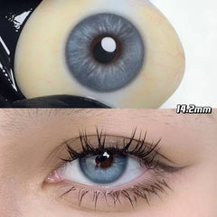 YICKYUE - Graded 2pcs/1pair Taylor BlueGray Colored Contact Lenses Cosmetic Softlens 14.2mm