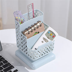 1pc Desktop Hollow Storage Rack Kawaii Plastic Waterproof Multi-layer Stationery Manager Large Capacity Office Supplies Set