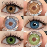 YICKYUE - 2Pcs Colorcon Colored Contact Lenses Blue Eye Lenses Cosmetic Pupils Green Lenses Natural Eye Lens Yearly Free Shipping