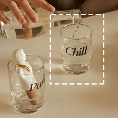 Ins Style Chic Alphabet Printing Paris Juice Cup Dessert Glass Coffee Milk Tea Cup Simple Drinking Set