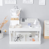 W&G Desktop Storage Rack 2 Layers Rack Stationery Organizer Dormitory Transformation Rack Storage Shelf Desk Organizer