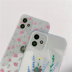 Flower soft silicone Cherry blossoms cute cartoon phone case for iphone x xr xsmax 11 12 mini pro max 8 7 plus silicone capa