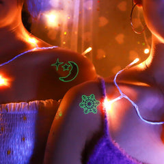 Fashion Luminous Temporary Tattoo Luminous Sticker Female Arm Shoulder Fake Tattoo Body Art Tattoo Sticker Waterproof Female