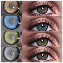 YICKYUE Norko Blue Contact Lenses 12 Months Wear Fashion Brown Colored Contact Lens Natural Gray Pupils Makeup Eyes Contacts