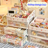 Korea Transparent Storage Box Drawer Organizer Storage Multi Layer Plastic Container Cosmetic Storage Box Makeup Organizer Desk