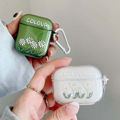 White daisy cute clear silicone earphone box for apple airpod pro 3 bluetooth case wireless charging headset capa for airpod 1 2
