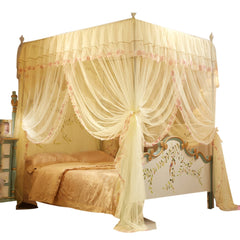 1.5*2 M European Style 4 Corner Post Romantic Princess Lace Canopy Mosquito Net No Frame for Twin Full Queen King Bed Netting Bedding