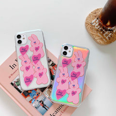 Luxury laser Cartoon rabbit soft for iphone 11 Pro Max case for iphone XR XS MAX 7 8 Plus cover transprent tpu fundas coque back
