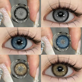 YICKYUE - New Colored Contacts Lenses for Eyes Blue Contact Lenses Brown Eyes Contact Lenses Yearly Gray EyeContact Lens 14.2mm