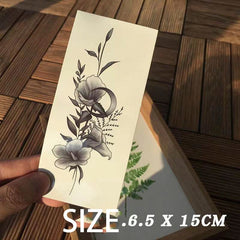 Waterproof Temporary Tattoo Sticker Sketch Fower Design Body Art Fake Tattoo Flash Tattoo Clavicle Female Male