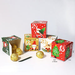 Yickyue 24 Pcs Christmas Advent Calendar Gift Box Digital Candy Cookie Box New Year Party Gift Navidad Christmas Home Decorations