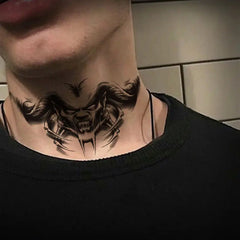 YICKYUE - Devil Neck Tattoo Stickers Waterproof and Sweat Proof Men and Women Body Art Fake Tattoos Temporary Simulation Cool Arm Stickers