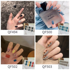 YICKYUE - 14 stickers Nail Stickers Fashion Nail Wraps Self Adhesive Manicure Decoracion Strips Sticker Set Nail Art Leopard print