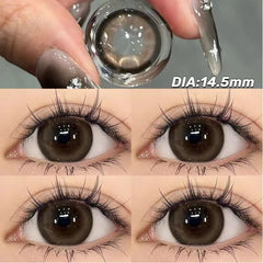 1 Pair New Eyes Contacts Lenses with Myopia Diopter Eyes Colored Lens Makeup Beauty Pupil Annual Use Fast Shipping