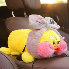 1pc 30cm Lovely Lalafanfan Cafe Duck Plush Car Drawer Dolls Korean Cute Netred Wearing Duck Paper Towel Pumping Stuffed Toys