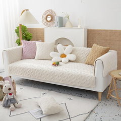 Winter Plush Sofa Cover Universal Sofa Towel Quilted Carpet Velvet Solid Color Rugs for Living Room Non-Slip Couch Cover CHAUSUB