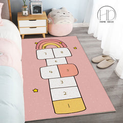 Hopscotch Carpets for Children Bedroom Bedside Carpet Girl Room Floor Mats home Decoration Layout Ins Sofa Cushion Cartoon Rugs