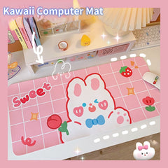 Cartoon Kawaii Large Mouse Pad Desk Computer Mouse Mat Japan PU Rubber Waterproof Cute Rabbit Bear Mouse Pad Computer Table Pad