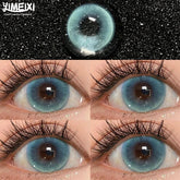 YICKYUE - 1Pair New Colored Contact Lenses for Eyes Color Fashion Blue Lens With Degree Myopia Lenses Yearly Soft Beautiful Pupils